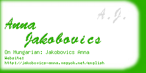 anna jakobovics business card
